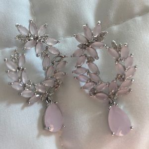 Pretty pale pink crystal earrings